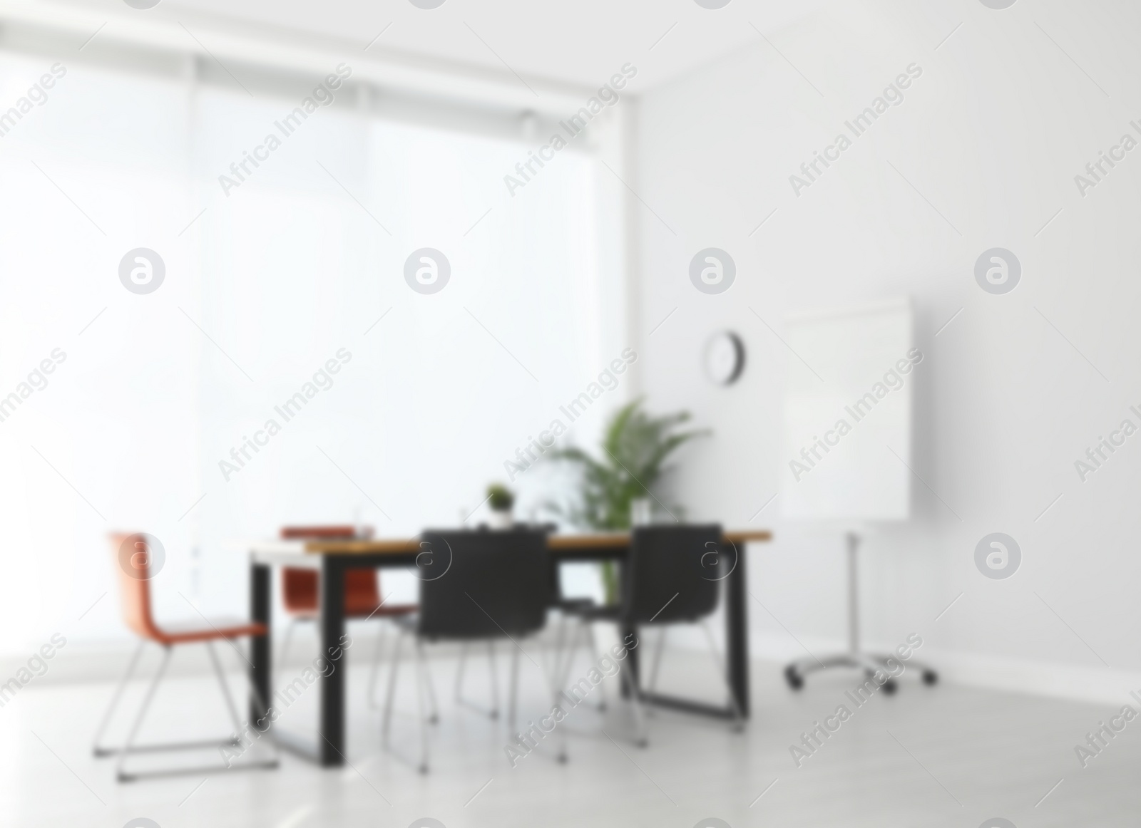 Image of Blurred view of modern office interior 