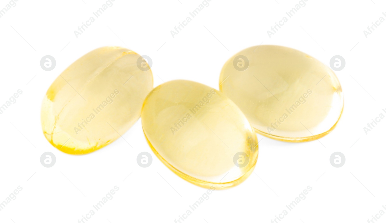 Photo of Vitamin capsules isolated on white. Health supplements