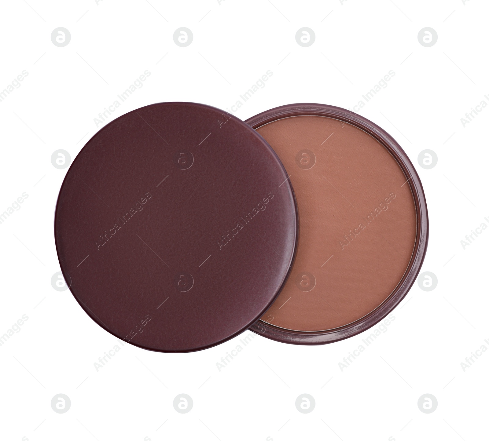 Photo of Face powder isolated on white, top view