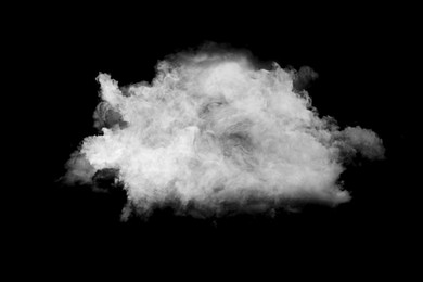 Image of Cloud of white smoke on black background