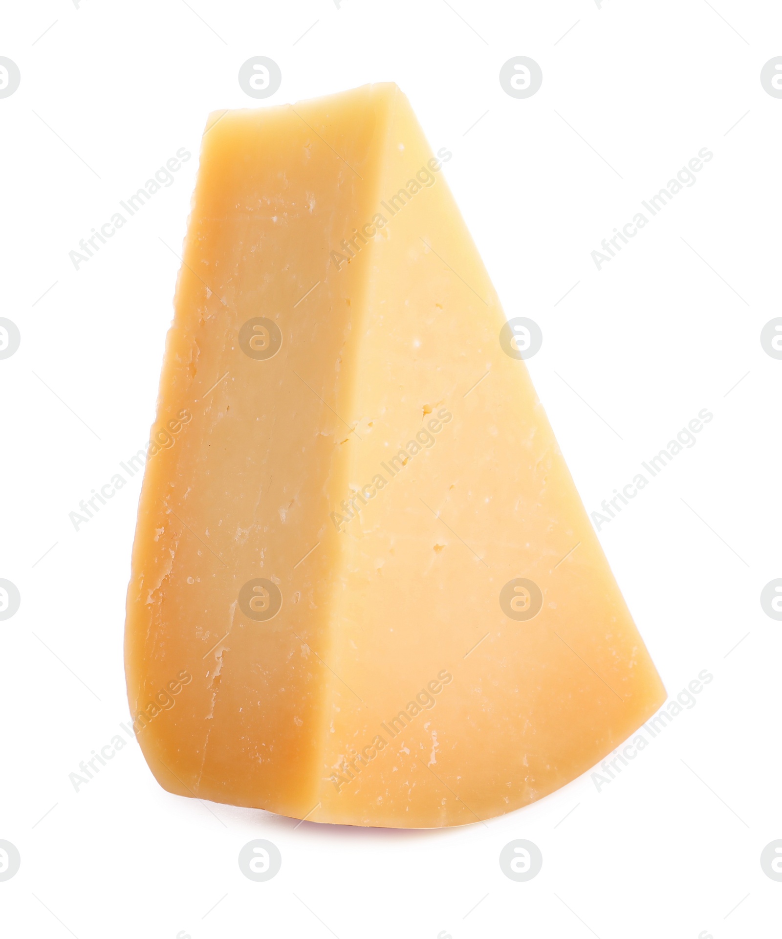 Photo of Piece of delicious parmesan cheese isolated on white