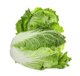 Fresh ripe Chinese cabbages on white background