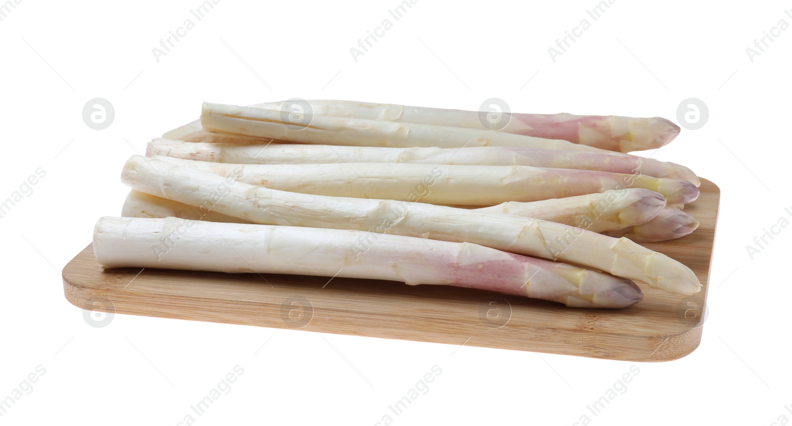 Photo of Fresh ripe raw asparagus isolated on white