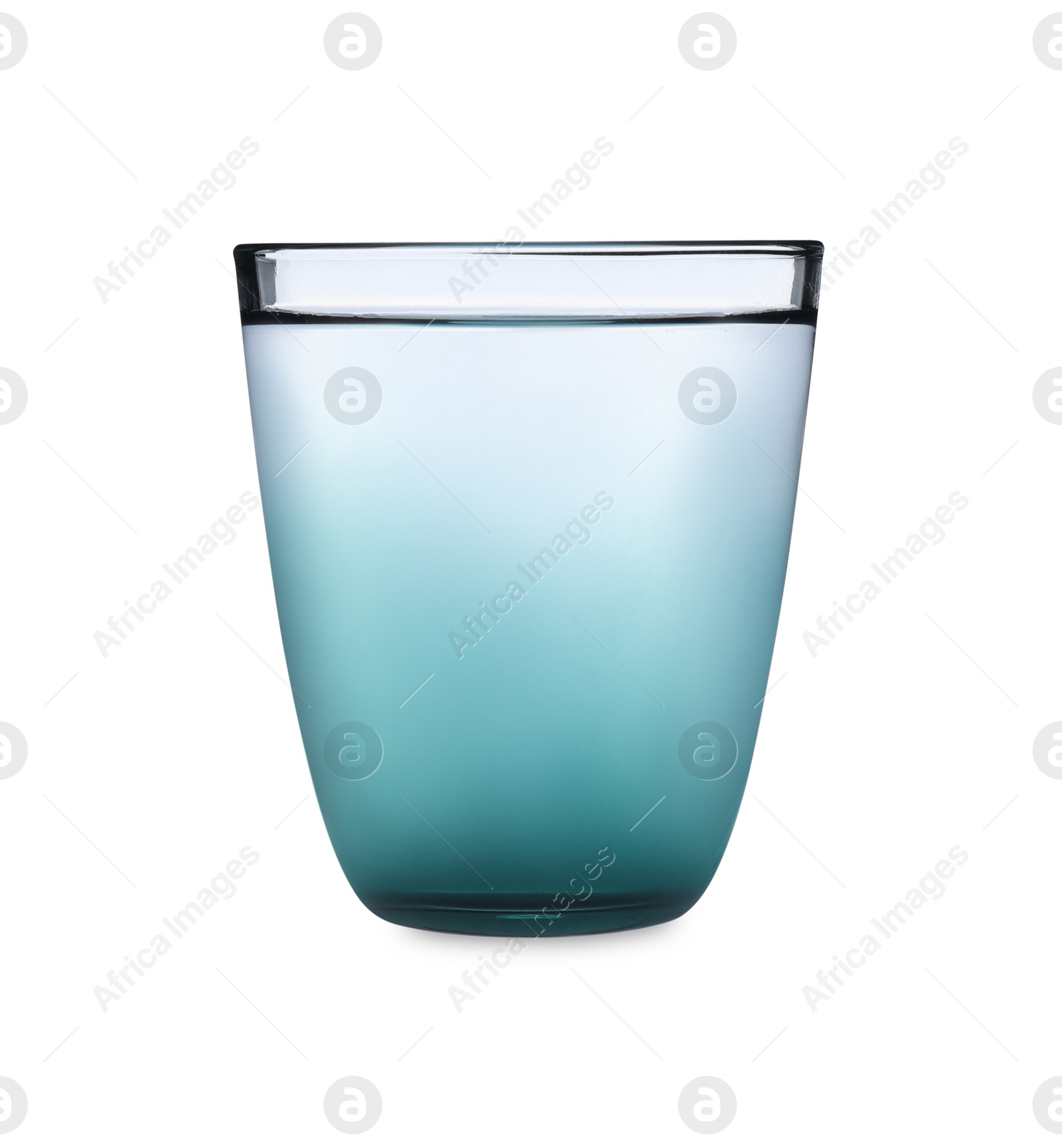 Photo of Elegant glass of water on white background