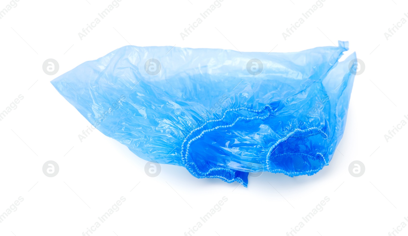 Photo of Blue medical shoe covers isolated on white