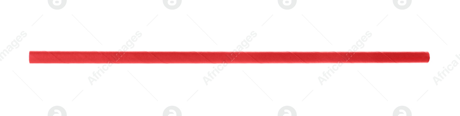 Photo of Red paper cocktail tube isolated on white