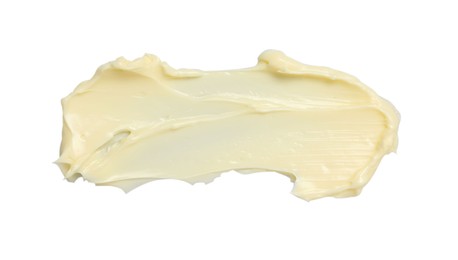 Photo of Fresh natural butter isolated on white, top view