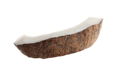 Photo of Piece of ripe coconut isolated on white