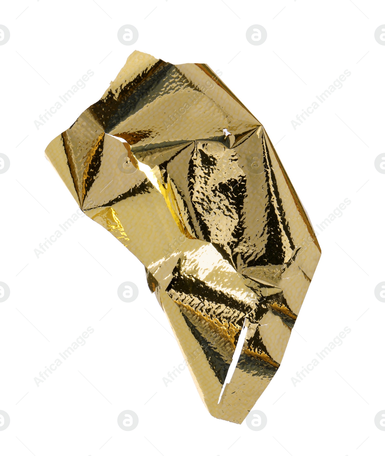 Piece of edible gold leaf isolated on white Photo of Piece of edible gold leaf isolated on white