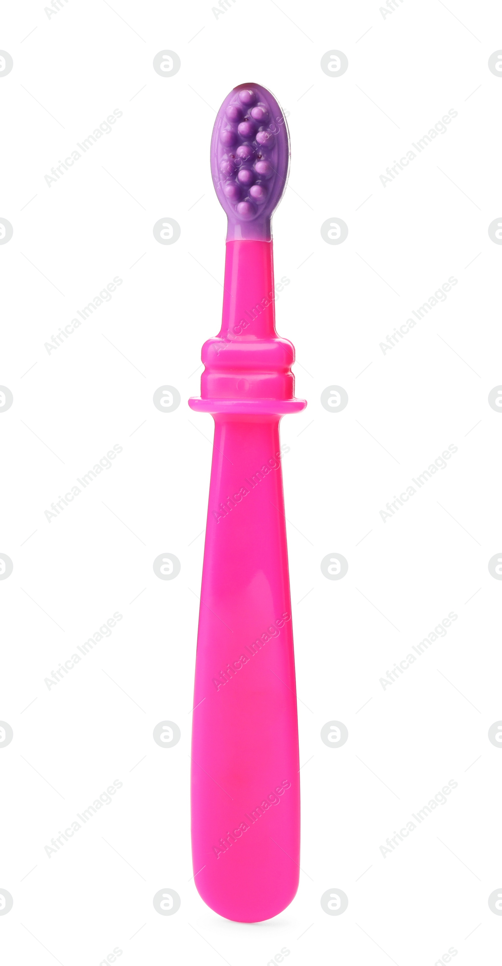 Photo of Manual toothbrush for child on white background. Dental care