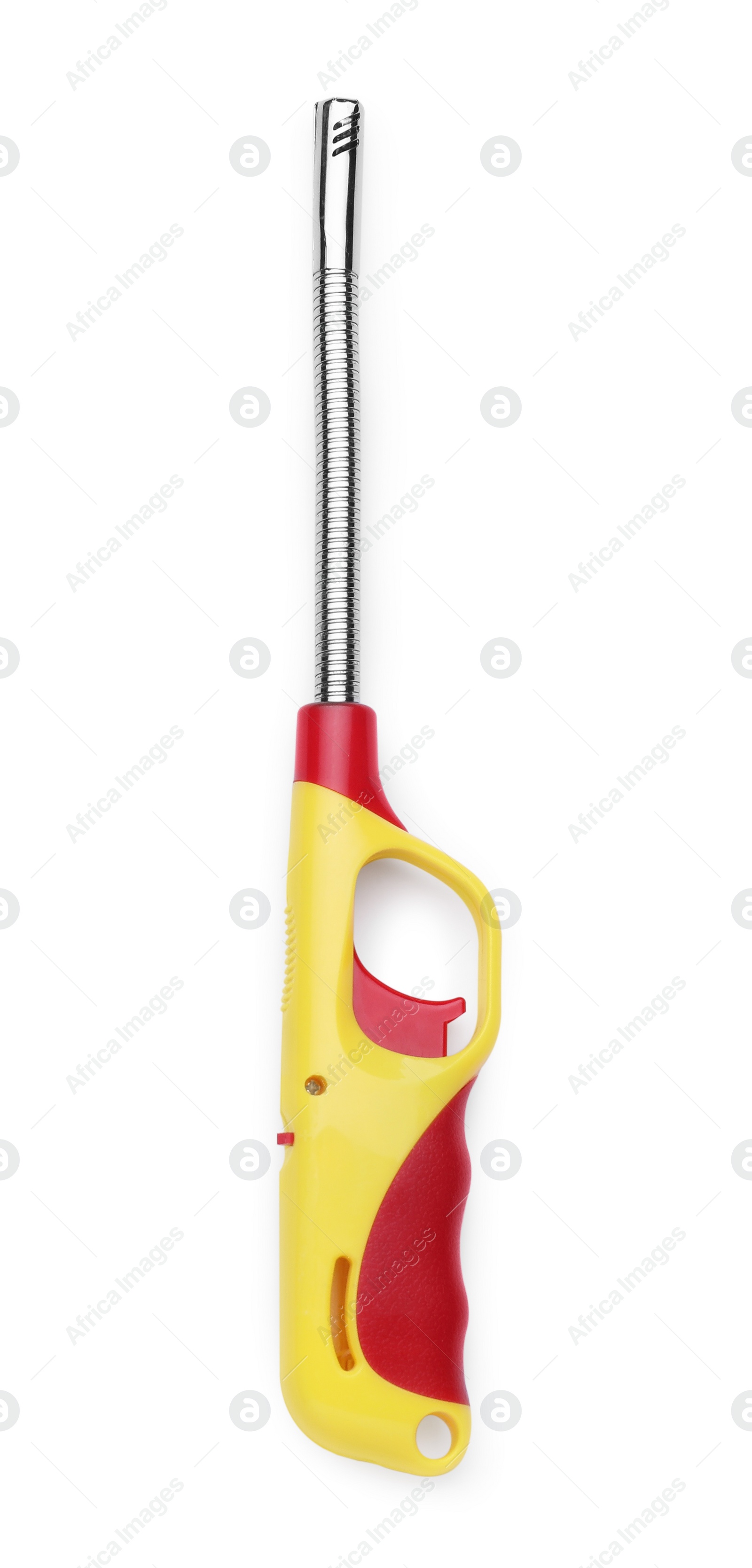 Photo of Gas lighter for stove isolated on white, top view