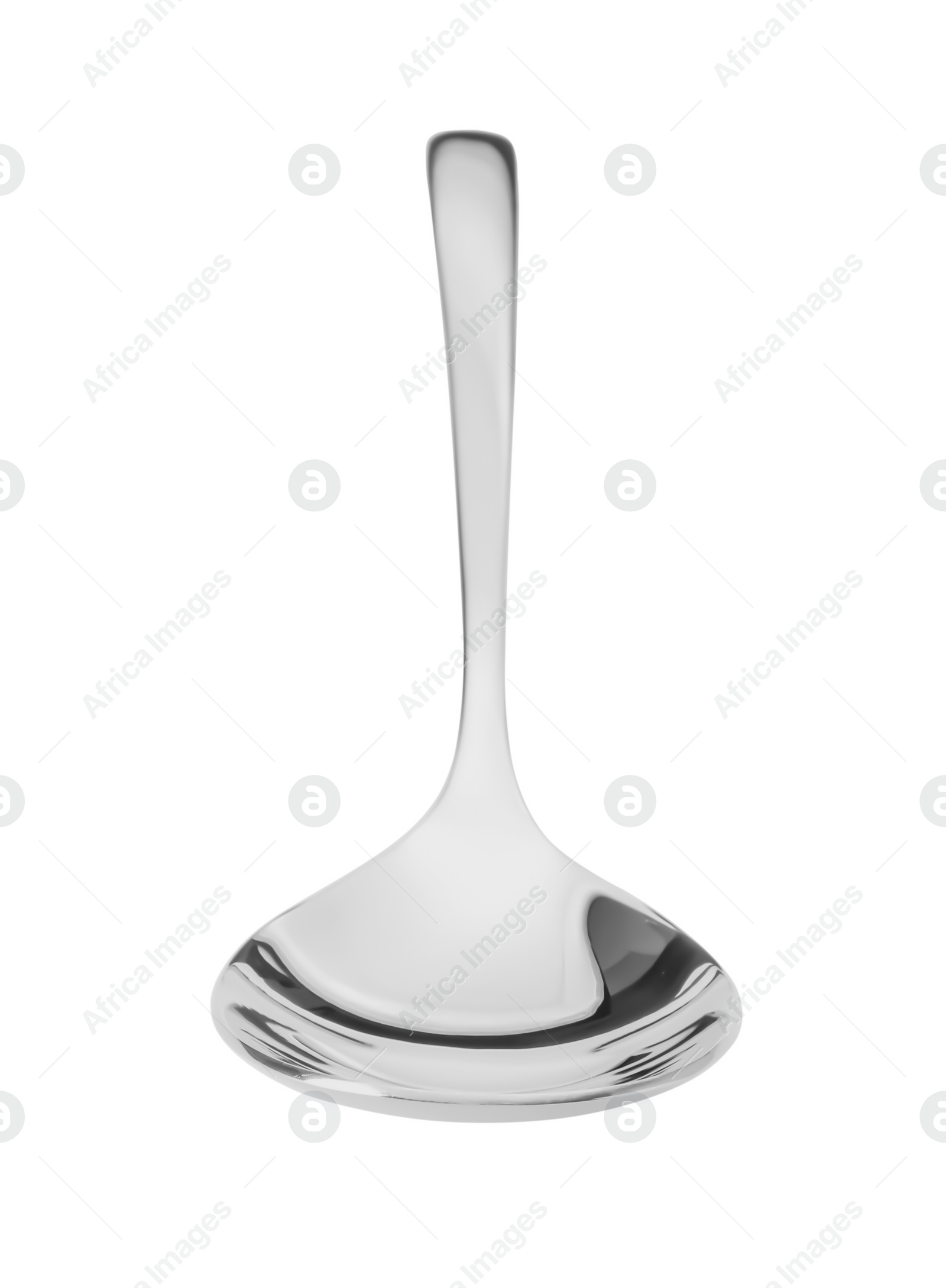 Photo of One shiny silver spoon isolated on white