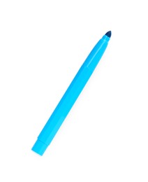 Bright light blue marker isolated on white, top view