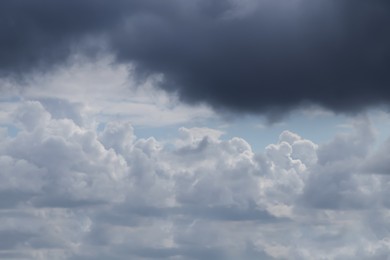 Photo of Sky with heavy rainy clouds on grey day