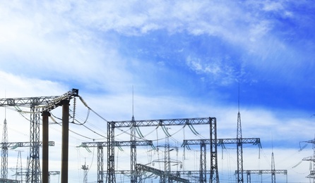 Photo of Modern electrical substation outdoors on sunny day