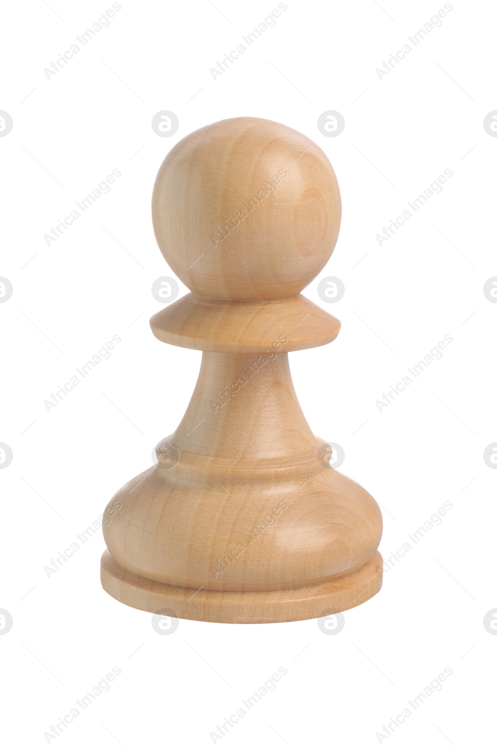 Photo of One wooden chess pawn isolated on white