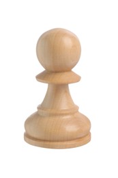 One wooden chess pawn isolated on white