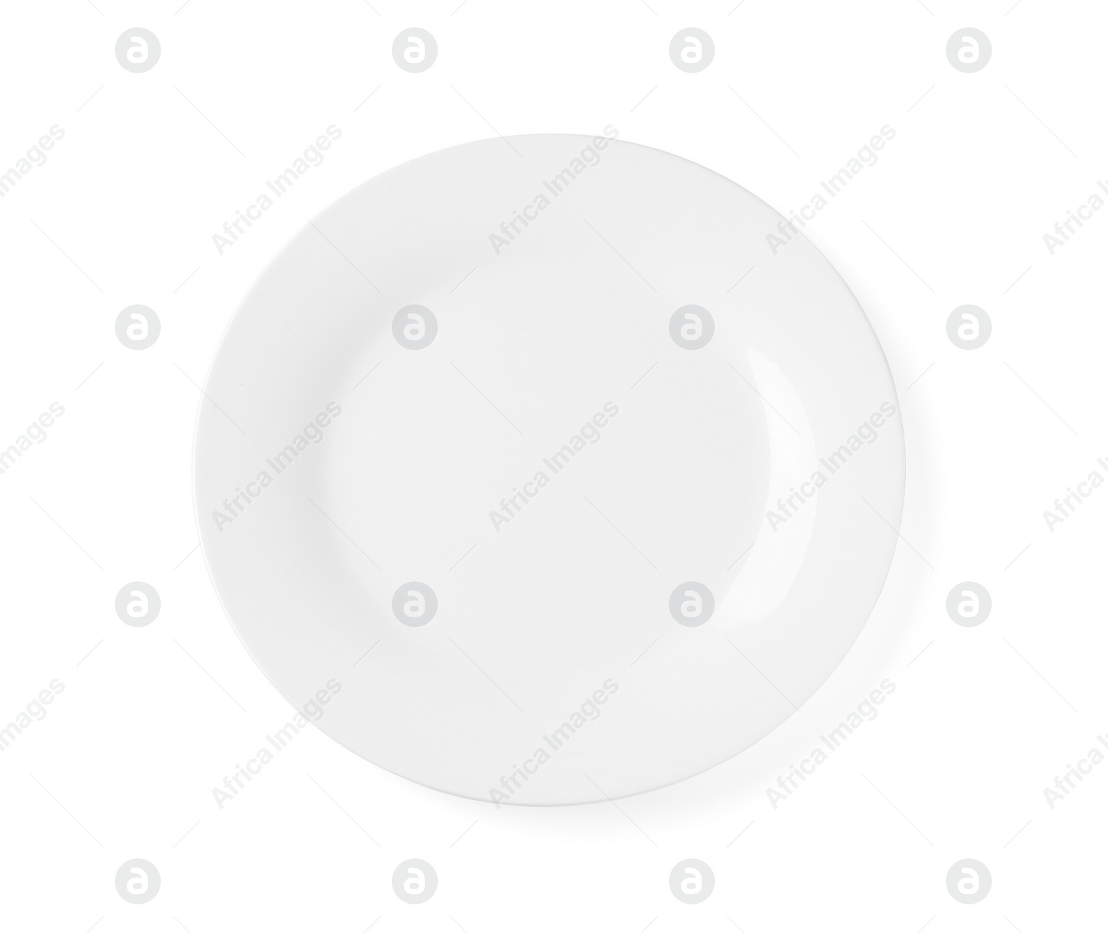 Photo of Empty ceramic plate isolated on white, top view