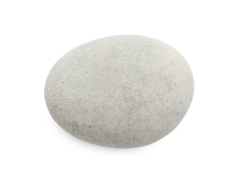 Photo of One light stone isolated on white, top view