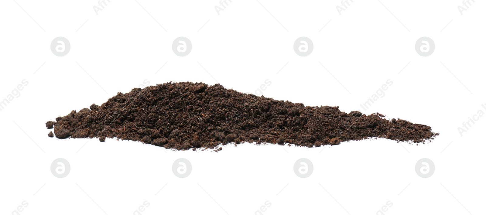 Photo of Pile of soil on white background. Fertile ground