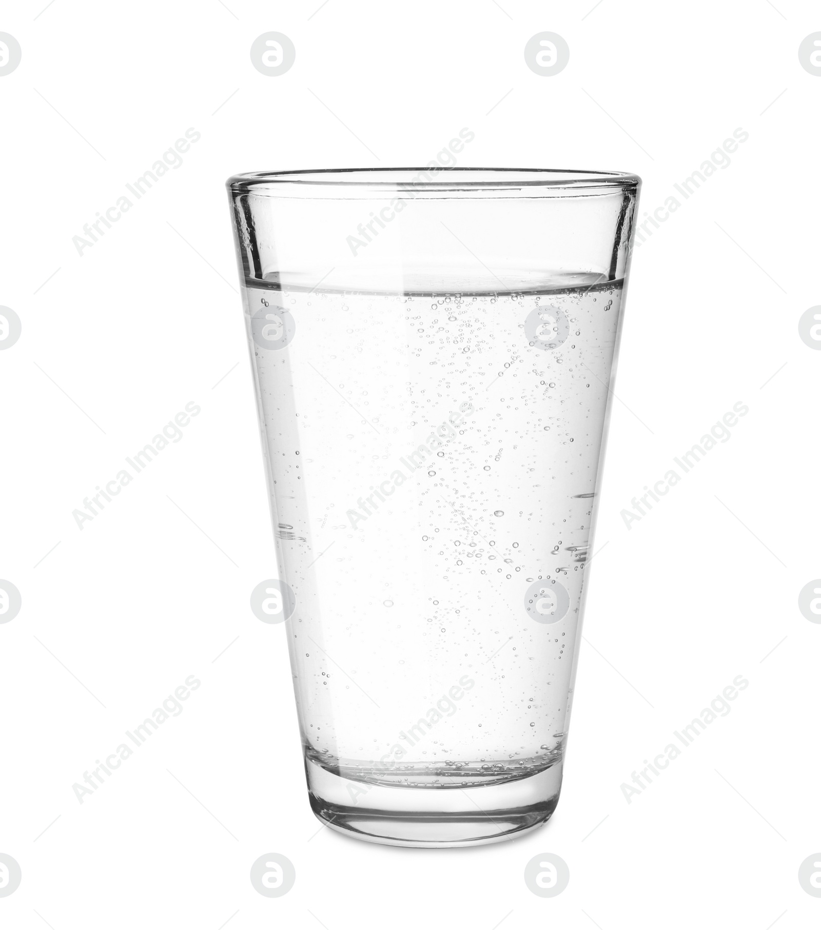 Photo of Glass of soda water isolated on white