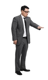 Photo of Businessman in suit posing on white background