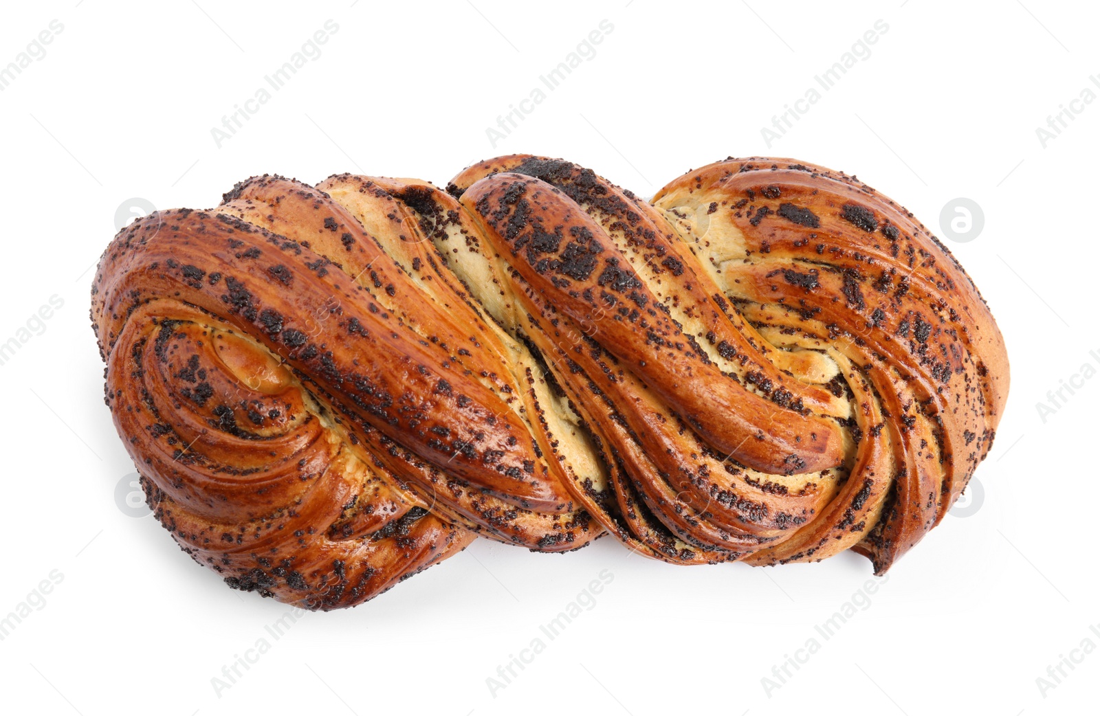 Photo of Fresh delicious sweet pastry on white background, top view