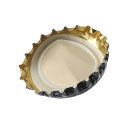 One beer bottle cap isolated on white