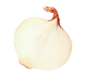 Photo of Half of fresh ripe onion isolated on white