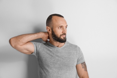 Portrait of handsome man on white background