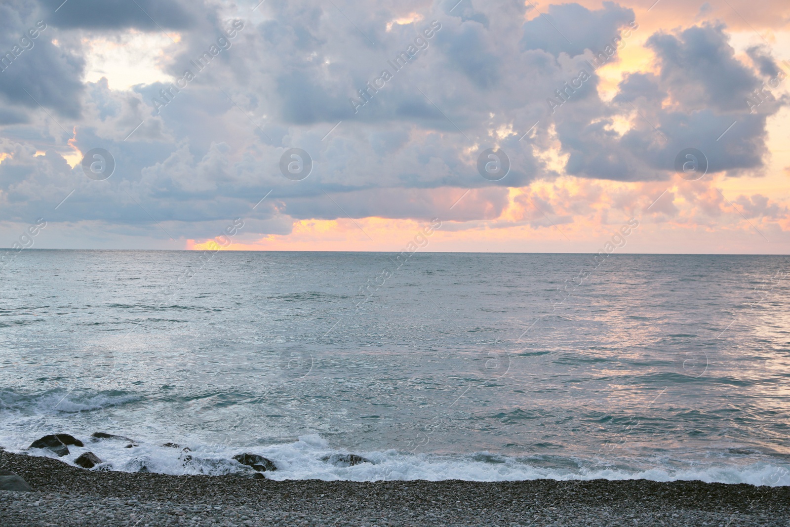 Photo of Picturesque view of sky with beautiful clouds over sea