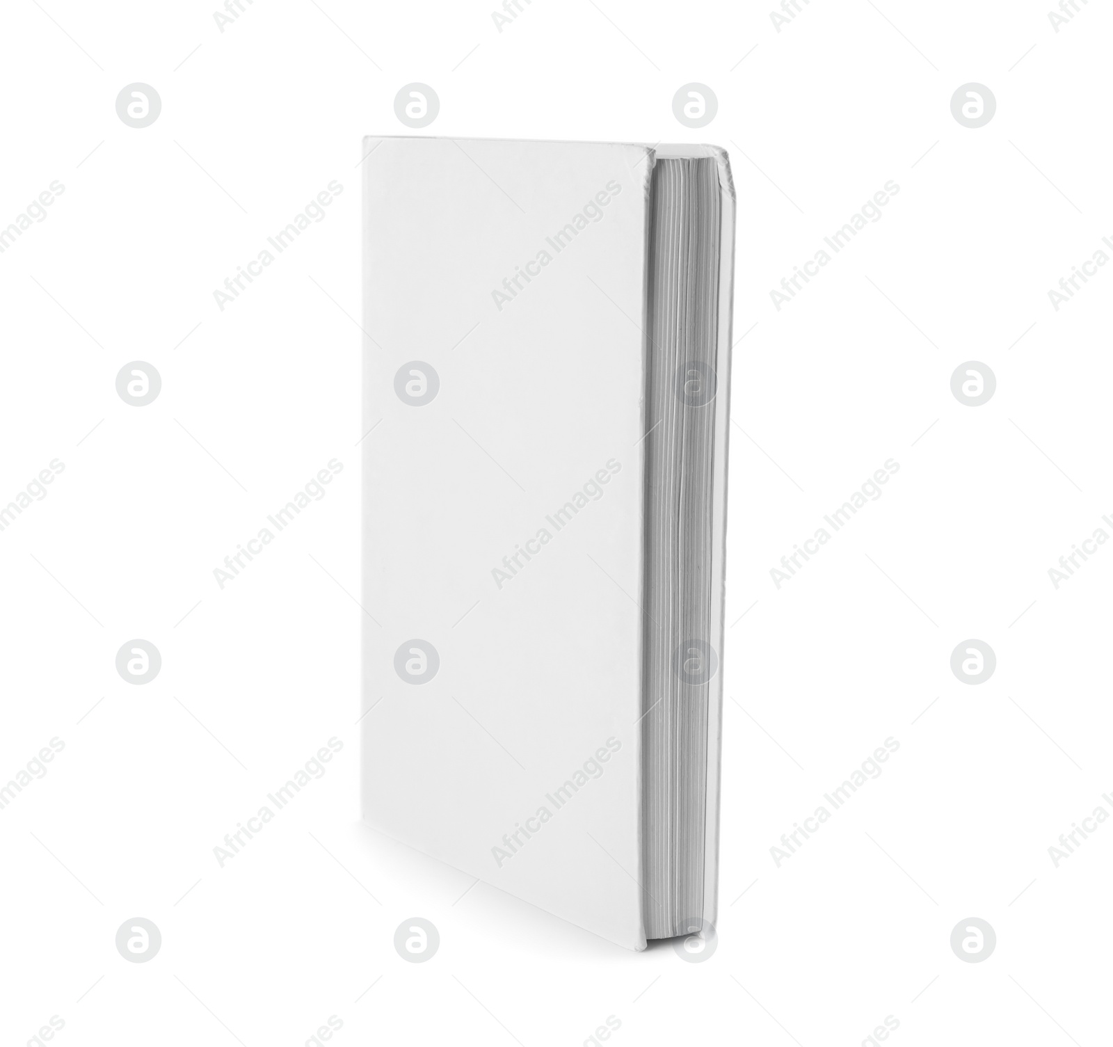 Photo of Book with blank cover on white background