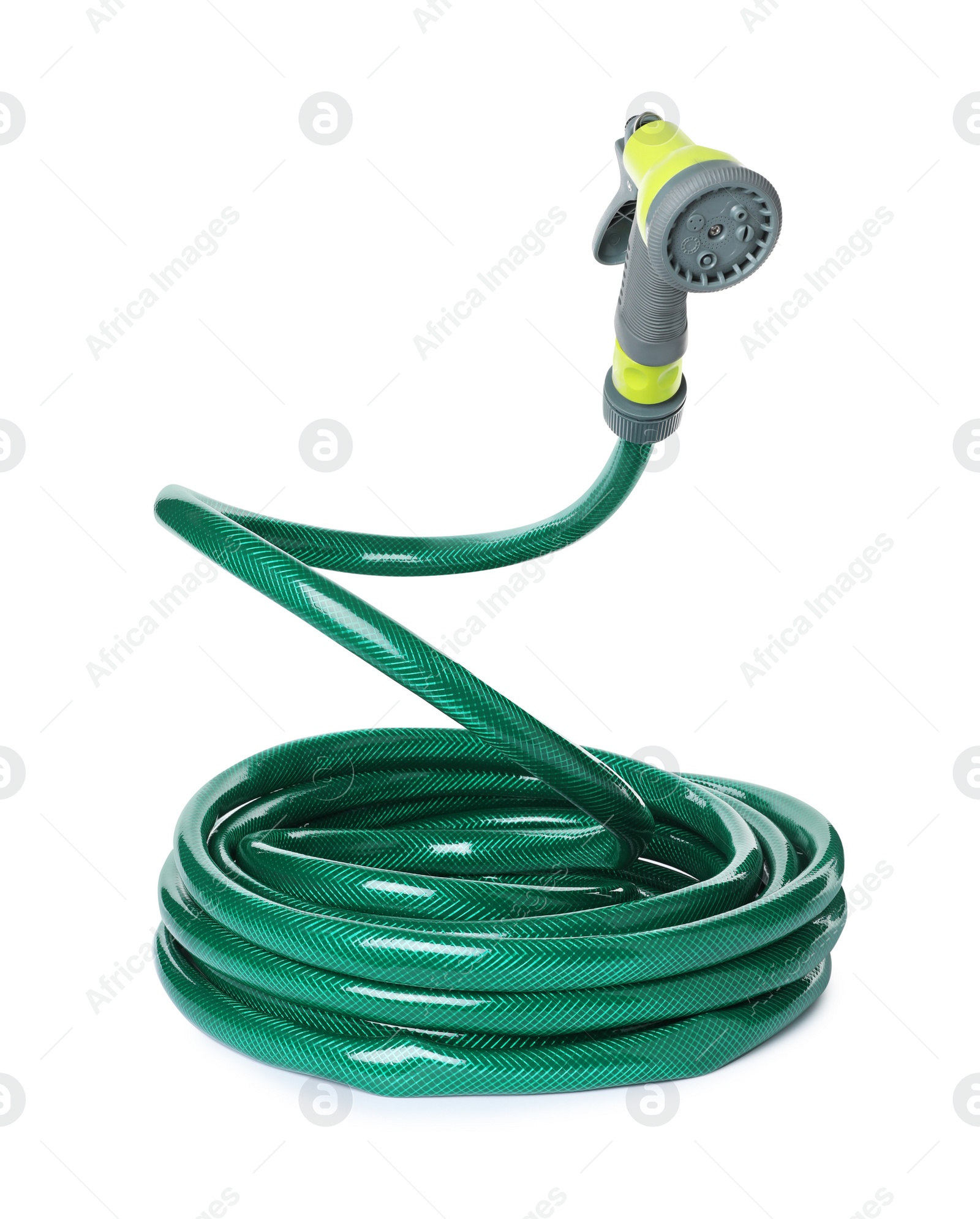 Photo of Watering hose with sprinkler isolated on white