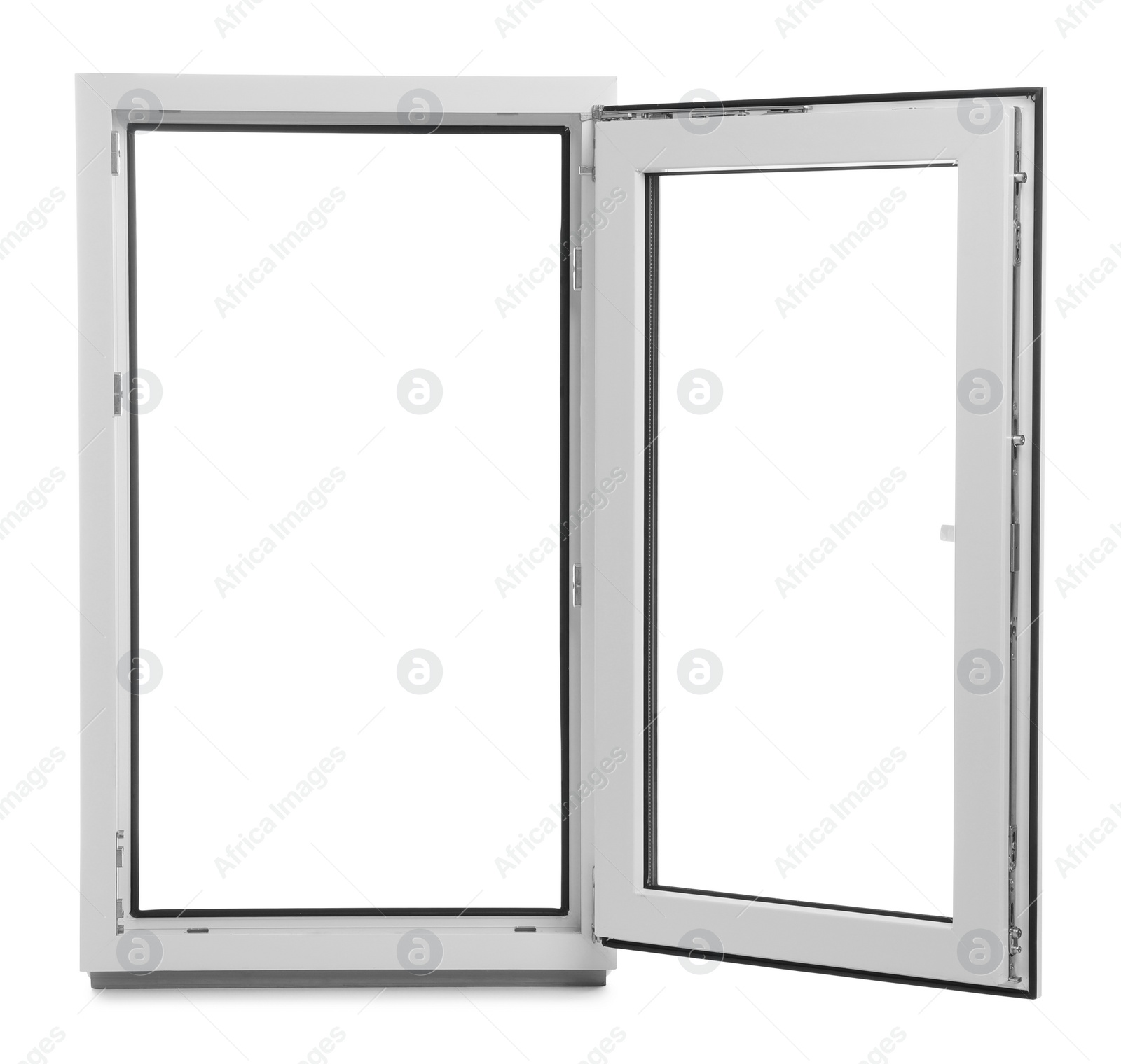 Photo of New modern single casement window isolated on white