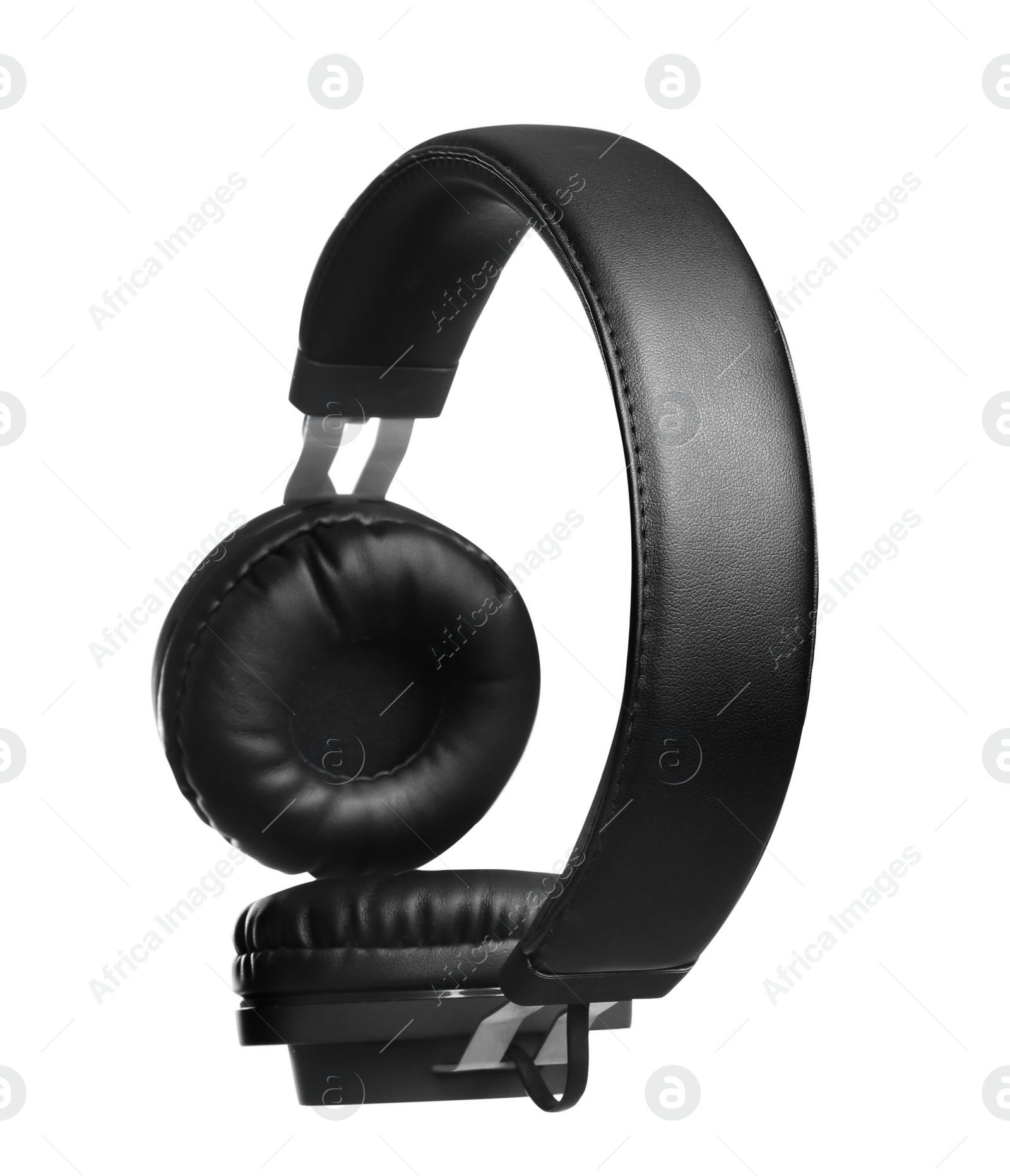 Photo of Stylish headphones with pads on white background