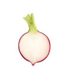 Photo of Piece of fresh ripe radish isolated on white