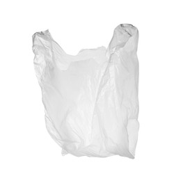 Photo of One empty plastic bag isolated on white