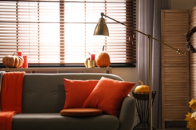 Photo of Cozy living room interior inspired by autumn colors