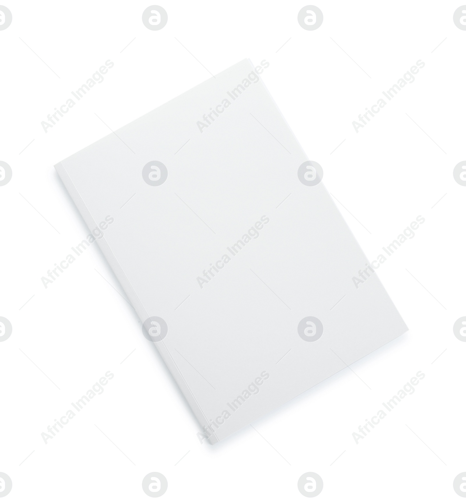 Photo of Blank paper brochure isolated on white, top view. Mockup for design