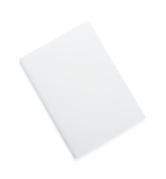Photo of Blank paper brochure isolated on white, top view. Mockup for design