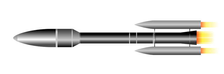 Illustration of Modern rocket model illustration on white background