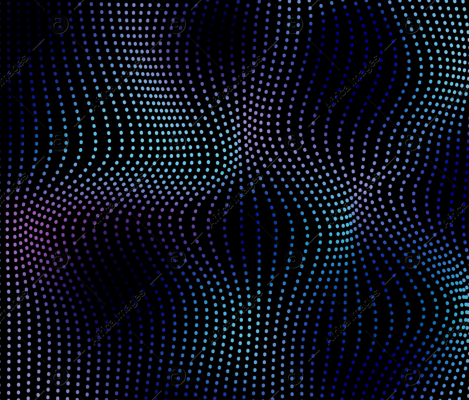 Image of Illustration of dynamic sound waves on black background