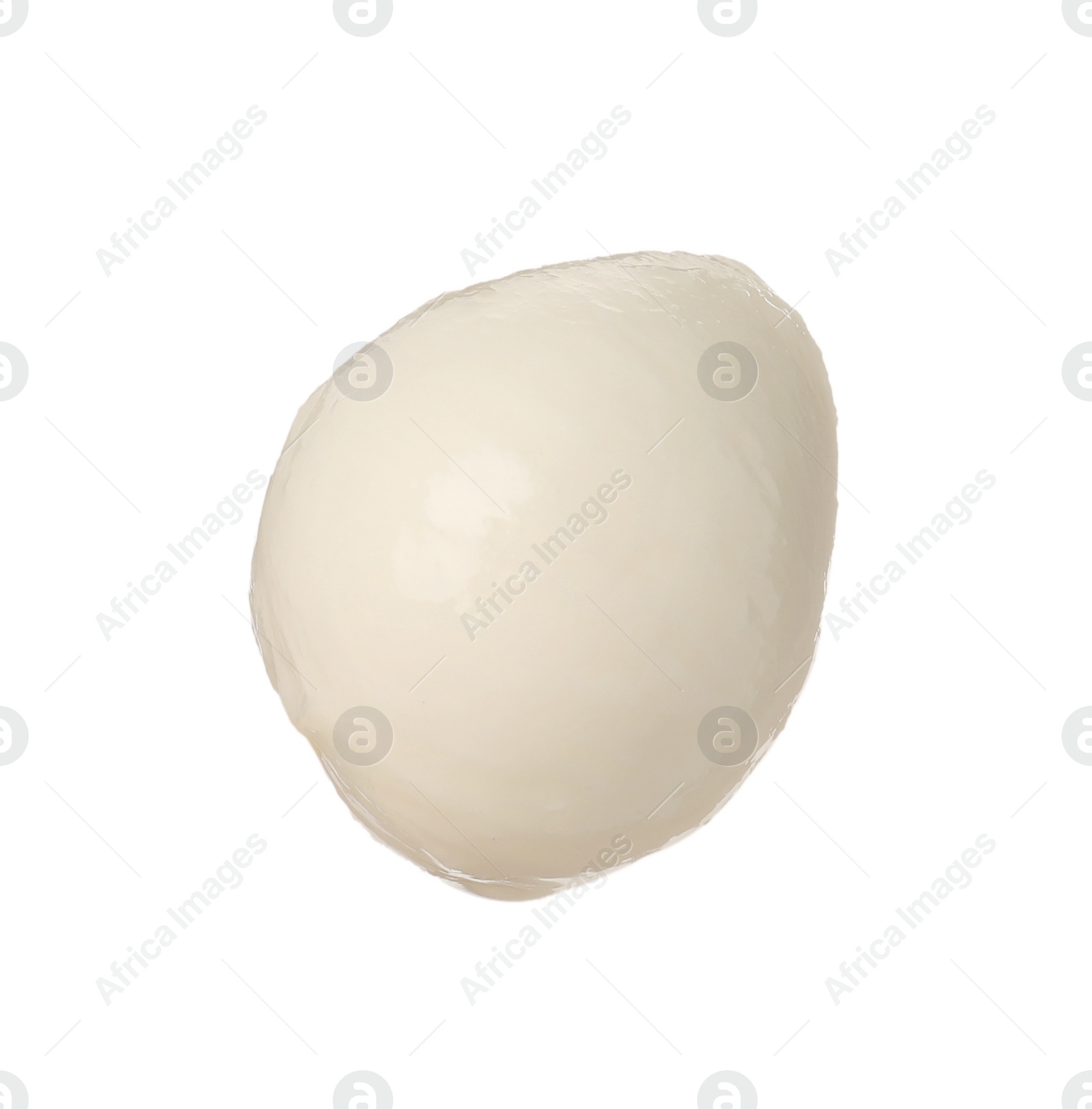 Photo of One ball of mozzarella cheese isolated on white