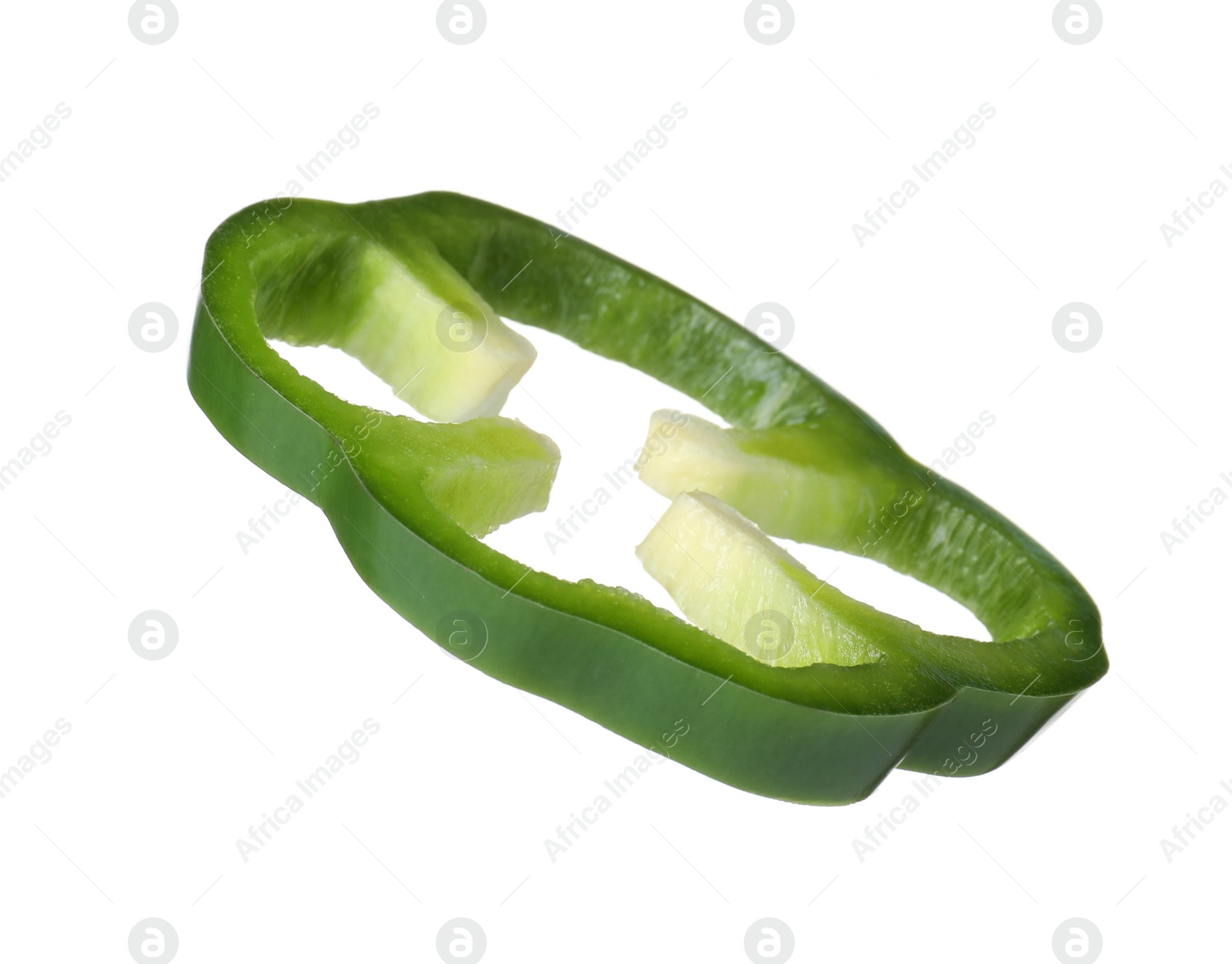 Photo of Slice of bell pepper for burger isolated on white