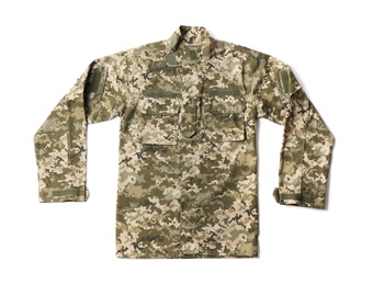 Military clothes on white background