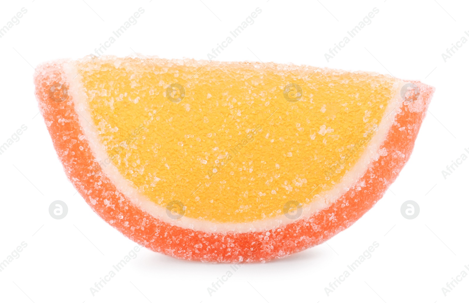 Photo of Bright delicious jelly candy on white background