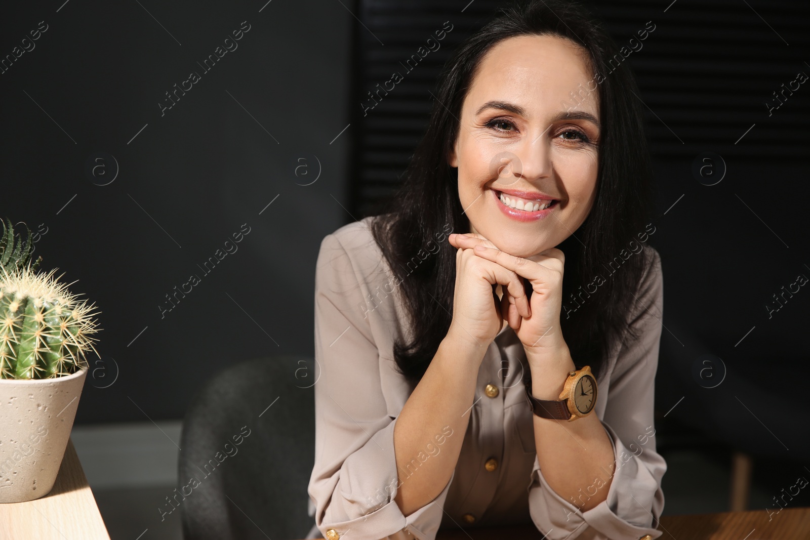 Photo of Portrait of beautiful mature woman at home