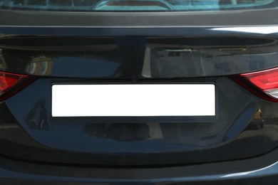 Closeup view of modern car with license plate