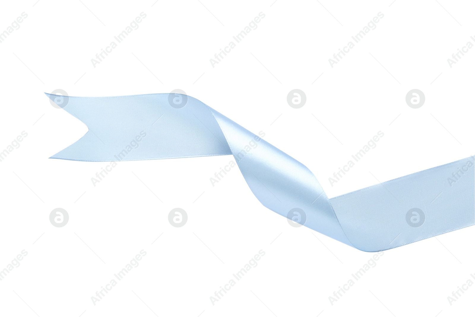 Photo of Beautiful ribbon isolated on white, top view