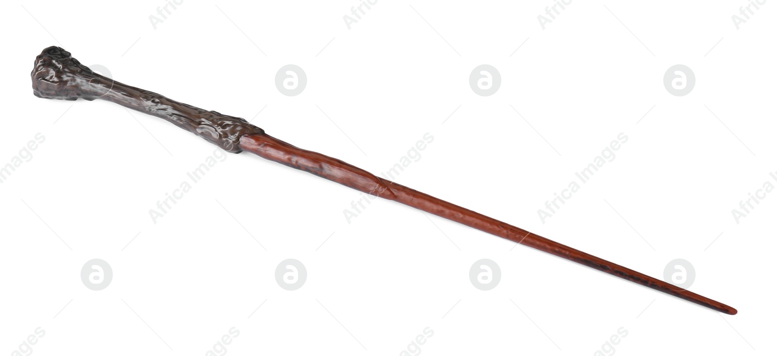 Photo of One wooden magic wand isolated on white